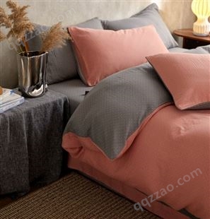 冬天床上四件套粉色 四件套床上用品紫色 四件套床上用品灰色 金凤凰家纺